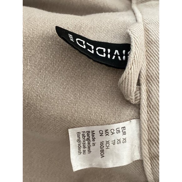 H&M Divided Loose Fit Denim Shacket Jacket Women Size XS Cream Button Front - Picture 10 of 10